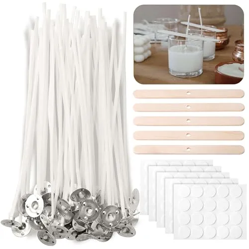 Kerzendochte 50 Stk. 15 cm lang mit Metallfuß von CZ Store