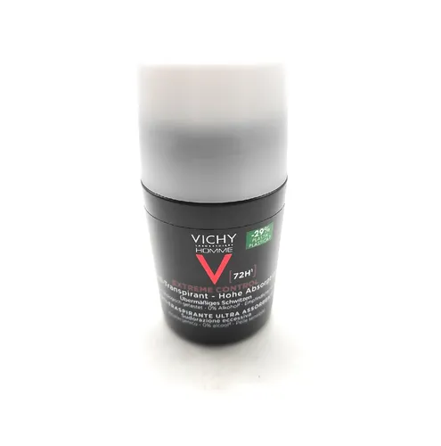 Vichy Homme Deo Anti Transpirant 72h Extreme Cont. - Hochwirksames Deo für Männer, bietet 72 Stunden Schweißregulierung und ist ideal für empfindliche Haut. Dermatologisch getestet für ein frisches Hautgefühl ohne Kleben.