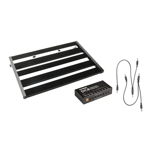 Fame Spaceboard 60L Powered Set - Vielseitiges Pedalboard für bis zu 10 Effektgeräte. Inklusive stabiler Netzteilversorgung und Zubehör. Ideal für Musiker, die auf der Bühne oder im Studio flexibel bleiben möchten.