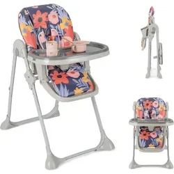 COSTWAY 6 in 1 Babyhochstuhl umwandelbar, klappbarer Hochstuhl höhenverstellbar mit Liegefunktionen, Rollen (Bunt) - Bunt