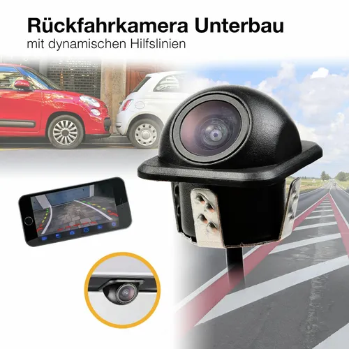Auto Mini HD Rückfahrkamera 170° PAL dynamische Parklinien Hilfslinien 520 TVL