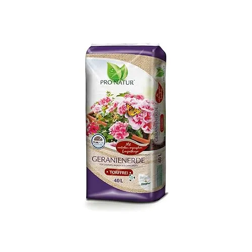 PRO NATUR Geranienerde Balkonblumenerde torffrei, vorgedüngt, kraftvoll 40,0 L