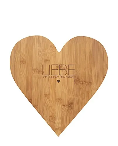 Räder Schneidebrett aus Bambus – Herzschneidebrett - Schneidebrett aus unbehandeltem Bambus, 37x35x1,5 cm, ideal zum Zubereiten und Servieren von Speisen, bringt Poesie in Ihre Küche.