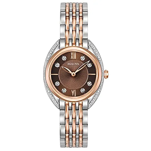Bulova Damen analog Quarz Uhr mit Edelstahl Armband 98R230 von Bulova