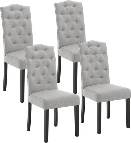 EUGAD Esszimmerstuhl Set (4 St) mit Massivholzbeinen in Grau