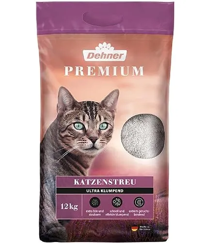 Dehner Premium Katzenstreu Ultra klumpend, 100 % Betonit, 12 kg