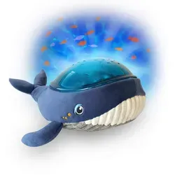Pabobo Aqua Dream Nachtlicht - Unterwasserwelt Projektion Whale - Tischleuchten mit beruhigender Unterwasserprojektion und Musik, ideal für Babys, um sanft einzuschlafen. Praktisch mit 3 Lichtintensitäten und waschbarem Plüsch.