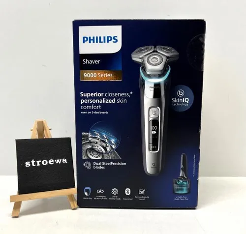 Philips Shaver S9000 S9975/54 - Herrenrasierer mit wasserdichtem Design, ideal für Nass- und Trockenrasur. Schnelle Ladefunktion und abwaschbar für einfache Reinigung.