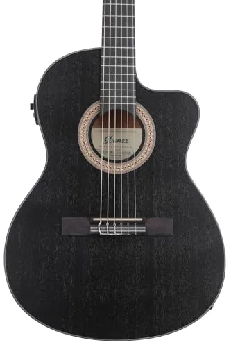 Ibanez GA5MHTCE-WK Weathered Black - Akustische Gitarre - Gitarren, hochwertige Sapele-Decke und Piezo-Tonabnehmer für exzellenten Klang, ideal für Musiker, die sowohl akustisch als auch elektrisch spielen möchten.