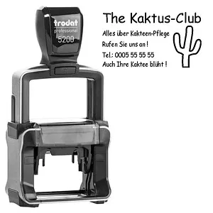 Trodat Textstempel 5200 - Individualisierbar - Stempel für individuelle Abdrucke, selbstfärbend in Schwarz, ideal für Firmenlogos und persönliche Texte, Abdruckmaß 4,0 x 2,3 cm.
