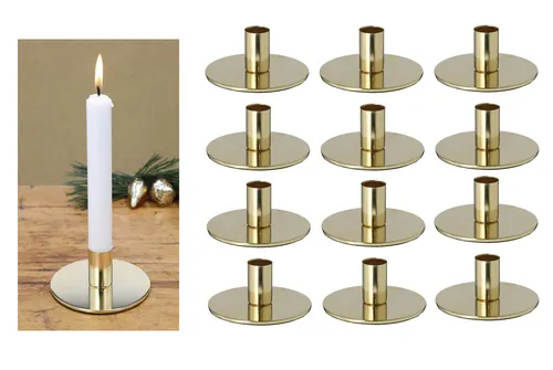 Novaliv Standkerzenhalter Gold – Eleganter Stabkerzenhalter - Hochwertiger Stabkerzenhalter aus Eisen in edlem Gold, perfekt für stilvolle Dekoration. Mit einer Größe von 10 cm bringt er ein elegantes Ambiente in jedes Zuhause.