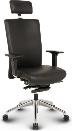 Produktbild Versee Chefsessel Terox Leder Schwarz – Ergonomischer Bürostuhl bis 150 kg
