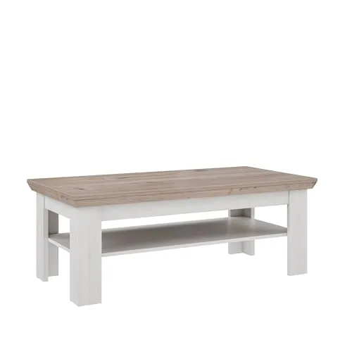Forte ILOPPA Couchtisch aus Holzwerkstoff, 120,6 x 45,3 x 60,4 cm - Konsolentisch fürs Wohnzimmer mit beschädigungssicheren ABS-Kanten, stabilen Beinen und pflegeleichter Oberfläche – ideal für komfortables Wohnen.
