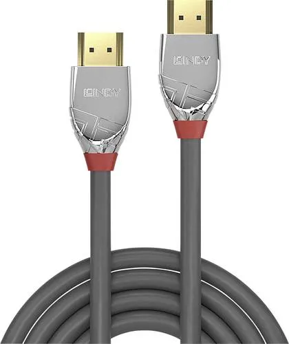 LINDY HDMI Anschlusskabel HDMI-A Stecker, HDMI-A Stecker 1.00m Grau 37871 4K UHD HDMI-Kabel