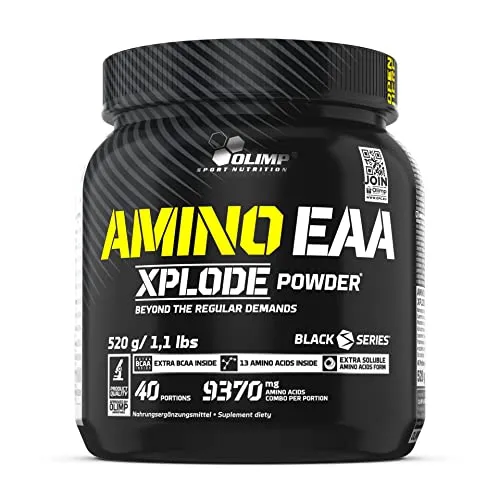 Olimp Amino EAA Xplode Powder, 520 g Dose, Orange in schwarz von OLIMP SPORT NUTRITION