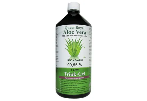 QueenRoyal Aloe Vera 99.55 % G Natur pur Barbadensis Miller Getränk Blattgel Trink Gel, 1000 ml