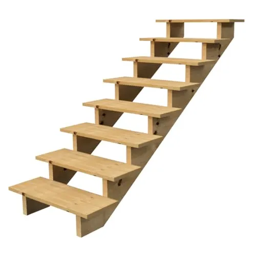 Außentreppe Holz Set, 2 bis 7 Stufen von Vinuovo