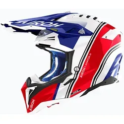 Airoh Aviator 3 Hima, Motocrosshelm - Weiß/Rot/Blau - XL