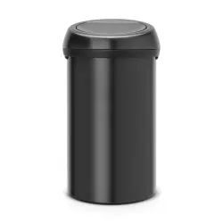 Brabantia Touch Bin 60 Liter Matt Black - Mülleimer mit 60L Fassungsvermögen, Soft-Touch-Öffnung für mühelose Bedienung und leises Schließen – ideal für große Abfallmengen und stilvolle Abfallentsorgung.