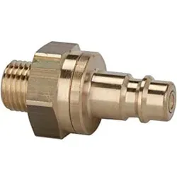 Riegler Nippel für Kuppl. NW 7,2,-7,8, beids. absper., MS blank, G 1/2 AG