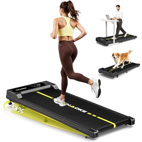 Laufband für Zuhause mit App, Leises Laufband bis 12km/h mit Lautsprechern, 5-in-1 Walking Pad klappbar mit 2,75HP Motor, Treadmill mit 9% Steigung, LCD-Anzeige, Gelenkschonend, Bis 160KG