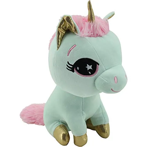 Sweety Toys 11735 Einhorn Plüschtier Kuscheltier 25 cm sitzend türkis-Mint