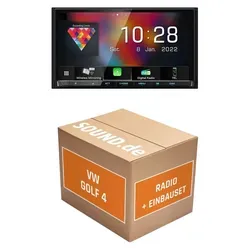Autoradio Einbaupaket Kenwood DMX8021DABS passend für VW Golf IV mit Delta6 Radio | (Wireless) Apple CarPlay (Wireless) Android Auto
