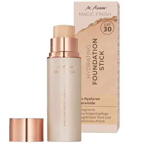 M. Asam MAGIC FINISH Hydrating Foundation Stick, Soft Ivory (12g) – Natürliche Deckkraft mit SPF 30 - 2-IN-1 Foundation Stick für ein leichtes, semi-mattes Finish. Angereichert mit pflegenden Inhaltsstoffen sorgt er für ein frisches Hautbild, ideal für unterwegs und alle Hauttypen.