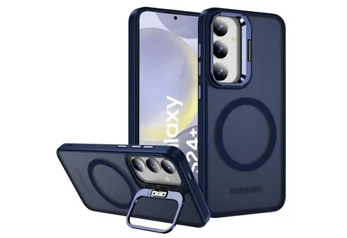CoolGadget Handyhülle Hybrid Luxury Handy Case für Samsung Galaxy S24 Plus 6,2 Zoll, Hülle Massiv Metallständer aufklappbar Schutzhülle für Magsafe Zubehör