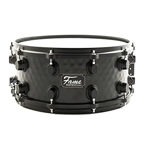 Fame FSS-65 Snare Drum, Hammered Black Steel 14