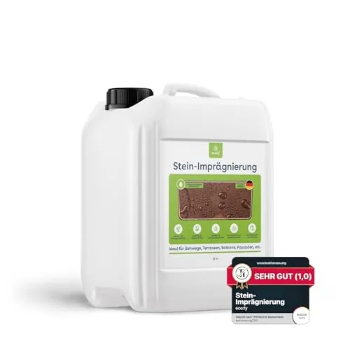 eco:fy Stein-Imprägnierung - 10l - Reinigungsmittel für alle Steinarten, nachhaltige Imprägnierung auf Wasserbasis schützt vor Regen und Schmutz, einfach anzuwenden und 100% Made in Germany.