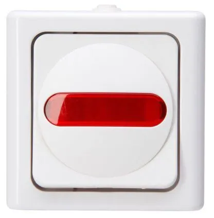 Kopp Kontrollschalter Blue Electric, Arktisweiß - Smart Home Kontrollschalter mit glänzender Oberfläche, IP44 Schutzart, ideal für den Innen- und Außenbereich.