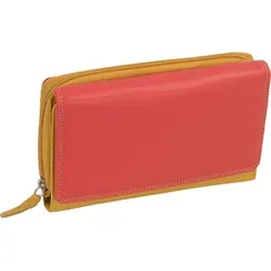 GlücksNugget Geldbörse Lemondo Damenlangbörse - Geldbörsen mit vielen Kartenfächern, aus hochwertigem Leder, perfekt für Ordnung und Stil in rot-gelb.