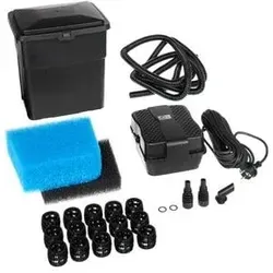 Pontec 51226 PondoClear Set 4000 - Effizientes Filtersystem für klare Teiche - Gartenteichfilter für Teiche bis 4.000 l, inklusive leistungsstarker 7 Watt UVC-Einheit zur Algenbekämpfung und Grobschmutzfilterung für klares Wasser.