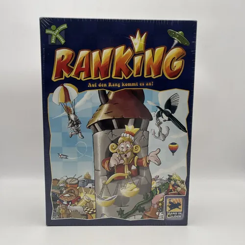 Ranking - Auf Den Rang Kommt Es An von Hans im Glück - Familienspiel für 3-5 Spieler, fördert strategisches Denken und sorgt für spannende Spielrunden von 30-45 Minuten.