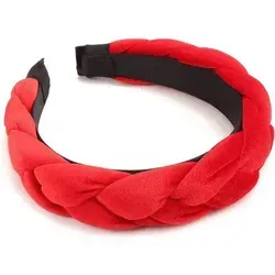 Geflochtenes Samt Haarband Damen Criss Cross Elastisch in True Red - Stylisches geflochtenes Stirnband für Damen, ideal für verschiedene Anlässe. Das elastische Material sorgt für hohen Tragekomfort und hält Haare zuverlässig aus dem Gesicht. Perfekt für Sport, Yoga oder den Alltag.