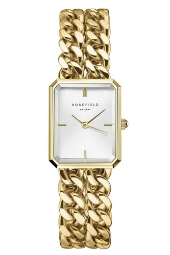 Rosefield SWGSG-O76 Octagan XS - Doppelkette Studio Edition - Damenuhren mit elegantem, minimalistischen Design und goldfarbenem Edelstahlarmband, perfekt für jeden Anlass.