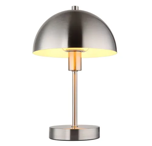 GLOBO LIGHTING LED Tischleuchte, Leuchtmittel inklusive, Warmweiß, LED Nachttischleuchte Tischlampe Pilzleuchte silber Schlafzimmerlampe