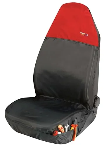 Walser Werkstatt Schonbezug Outdoor Sports, Auto-Sitzschoner, Werkstattschoner-Auto, PKW-Schutzunterlage, Werkstattschoner schwarz/rot