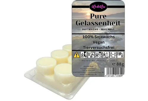 WonderWax Duftwachs WonderWax® Duftriegel 6 x Duftwachs Kreise Weiß, 100% Sojawachs (Pure Gelassenheit), Duftrichtung: Pure Gelassenheit