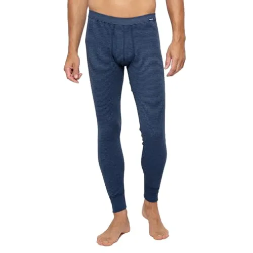 AMMANN Herren Unterhose lang mit Eingriff Jeans Dunkelblau 7 - Sportunterhosen für Herren, hautsympathisch und strapazierfähig, ideal für kühle Tage, waschbar bis 60°C für langanhaltende Frische.