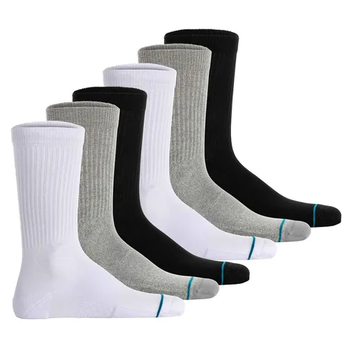 Stance Icon Unisex Socken 6er Pack - Praktisches 6er Pack STANCE Unisex Socken in Schwarz/Grau/Weiß. Mit mittlerer Polsterung und nahtloser Zehenpartie für hohen Tragekomfort. Ideal für jeden Anlass.