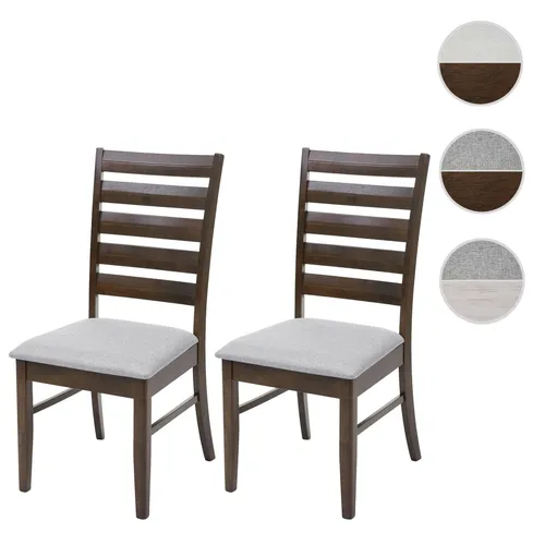Mendler 2er-Set Esszimmerstuhl HWC-G47 - Stühle aus robustem Kautschukholz, stilvoll und bequem mit hoher Rückenlehne für entspanntes Sitzen. Ideal für Esszimmer oder Küche.