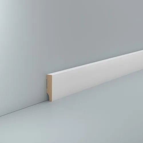 MDF Sockelleiste weiß 10 x 40 Foliert RAL 9016 Weiße Fußleiste Scheuerleiste