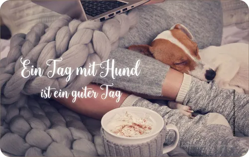 Frühstücksbrettchen - Hunde - Ein guter Tag - Größe 14,2x23,3 cm