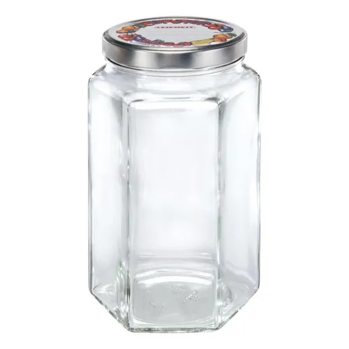 Leifheit Sechskantglas Einfachmachglas Marmeladenglas Konfitüre Glas 1.7 L 03212