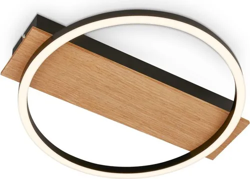 Briloner Leuchten Deckenleuchte Kada - Moderne Deckenleuchte aus Metall und Holz, 13W LED mit 1400 Lumen und 20.000 Stunden Lebensdauer, schafft eine einladende Atmosphäre mit warmweißem Licht.