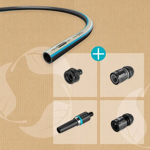 Gardena EcoLine Schlauch 13 mm 1/2 20 m mit Systemteilen - Gartenschlauch für Innen- & Außenbereich, umweltfreundlich und langlebig, ideal für effizientes Gießen und Bewässern.