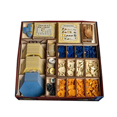 Laserox Sortiereinsatz für Catan Organizer - Organizer für Catan-Spiele, passend für die quadratische Box der 4. Edition. Hält alle Spielkomponenten ordentlich an Ort und Stelle und erleichtert den Spielaufbau.