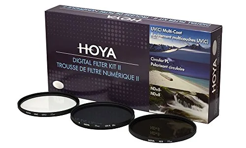 Hoya Digital Filter Kit (46mm) inklusiv Cirkular Polfilter/ND-Filter (NDx8)/HMC-C, UV-Filter schwarz